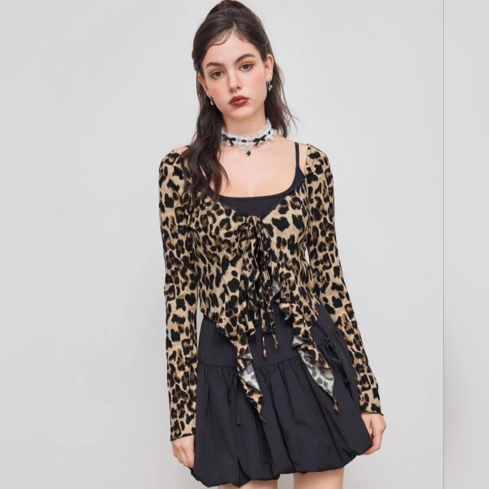 Cider Ruffled Leopard Top - Picture 7 of 7